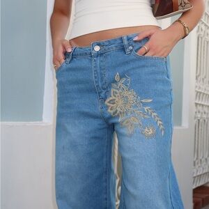 Women's TigerMist Blue Jeans with Embroidery
